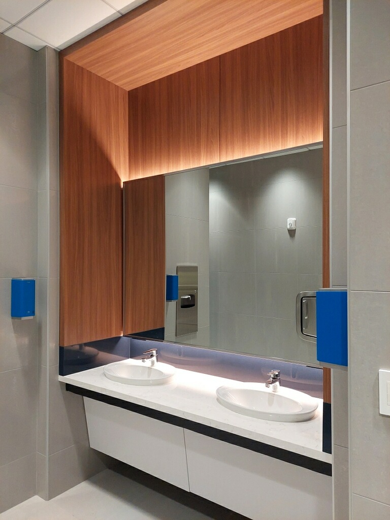Executive Restroom Vanity & Wood Panel