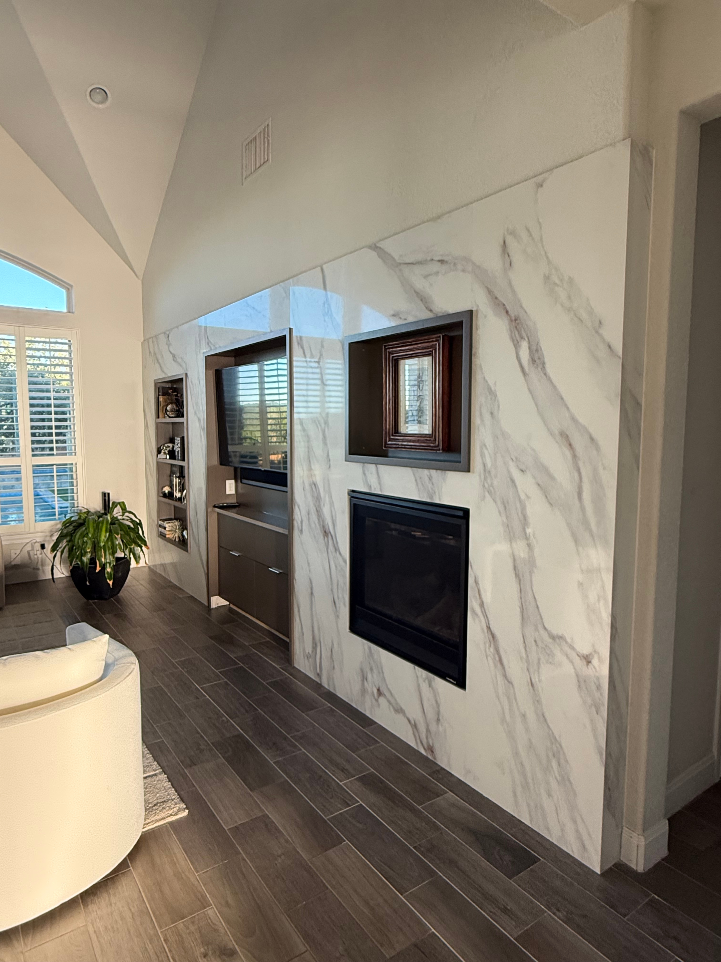 Marble Fireplace Feature Wall